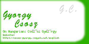 gyorgy csosz business card